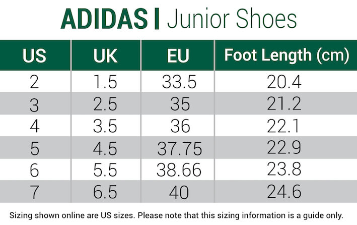 adidas-junior golf shoes-juniors size chart